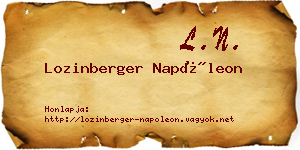 Lozinberger Napóleon névjegykártya